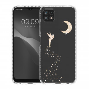 Husa Kwmobile pentru Samsung Galaxy A22 5G, Silicon, Transparent/Auriu, 58363.01 - Img 2
