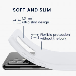 Husa Kwmobile pentru Samsung Galaxy A52/Galaxy A52 5G/Galaxy A52s 5G, Silicon, Alb, 54346.48 - Img 3