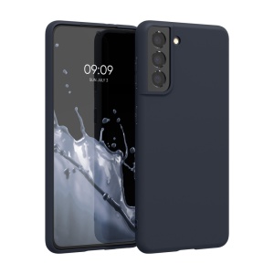 Husa Kwmobile pentru Samsung Galaxy S21, Albastru inchis, Silicon, KWM000012BS050C - Img 1