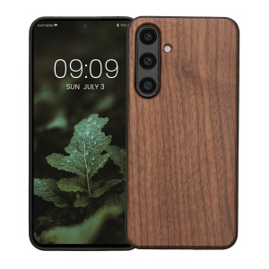 Husa Kwmobile pentru Samsung Galaxy S24 FE, Maro, Lemn/Silicon, KWM000021WK001C - Img 2