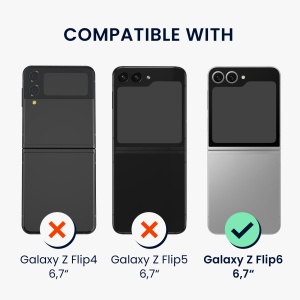 Husa Kwmobile pentru Samsung Galaxy Z Flip6, Negru, Silicon, KWM000021SK001C - Img 6