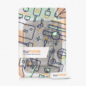 Husa kwmobile pentru Tolino Vision 2/Vision 3/Vision 4 , Textil, Gri/Negru, 60018.01 - Img 6