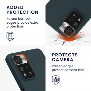 Husa kwmobile pentru Xiaomi Note 11 Pro Plus 5G, Silicon, Albastru, 58095.202 - Img 4