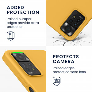 Husa Kwmobile pentru Xiaomi Redmi Note 11 Pro/Redmi Note 11 Pro 5G, Silicon, Galben, 57373.191 - Img 4