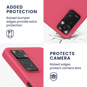 Husa Kwmobile pentru Xiaomi Redmi Note 11 Pro/Redmi Note 11 Pro 5G, Silicon, Roz, 57373.238 - Img 4