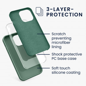 Husa pentru Apple iPhone 13 Pro, Silicon, Verde, 55880.166, kwmobile - Img 3