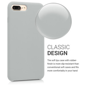 Husa pentru Apple iPhone 8 Plus / iPhone 7 Plus, Silicon, Gri, 40842.70 - Img 4