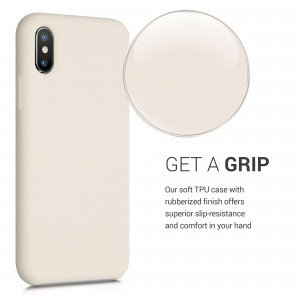 Husa pentru Apple iPhone X / iPhone XS, Silicon, Crem, 46313.210 - Img 4