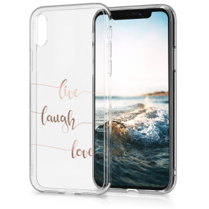 Husa pentru Apple iPhone X / iPhone XS, Silicon, Rose Gold, 42505.22 - Img 2