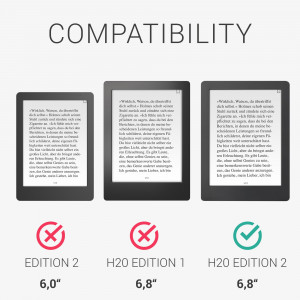 Husa pentru Kobo Aura H2O Edition 2, Textil, Gri, kwmobile, 54137.19 - Img 6