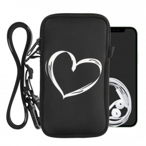 Husa Universala Kwmobile marime XL - 6,8 inch, Neopren, Negru/Alb, 58701.4.02 - Img 2