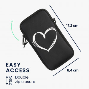 Husa Universala Kwmobile marime XL - 6,8 inch, Neopren, Negru/Alb, 58701.4.02 - Img 7