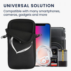 Husa Universala Kwmobile marime XXL - 7 inch, Neopren, Negru/Alb, 58701.5.02 - Img 5