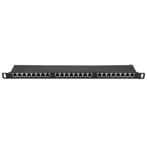 Patch Panel Cat6 cu 24 porturi RJ45 si montare in rack, Kwmobile, Negru, Metal, 48307.01.01 - Img 2