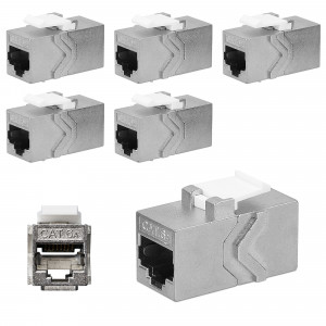 Set 12 Mufe pentru cabluri Ethernet RJ45 si Cat 6A, Kwmobile, Argintiu, Metal, 52348.01.06 - Img 2