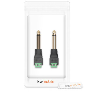 Set 2 Adaptoare audio/video cu 2 poli de 3,5 mm, Kwmobile, Negru/Verde, Metal, 45685.07 - Img 4