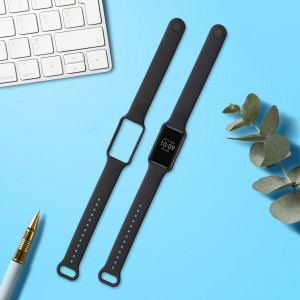 Set 2 curele kwmobile pentru Amazfit Band 7, Silicon, Negru/Albastru, 60111.01 - Img 3