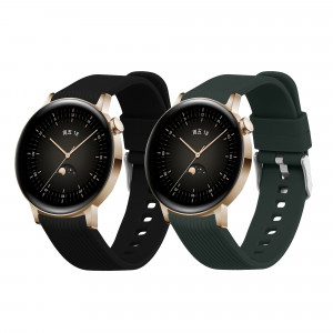 Set 2 Curele Kwmobile pentru Huawei Watch GT 3 Pro (43mm)/Watch GT 3 (42mm), Albastru/Verde, Silicon, 57109.07 - Img 1