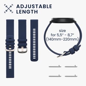 Set 2 Curele Kwmobile pentru Huawei Watch GT 4 (46mm), Negru/Albastru inchis, Silicon, KWM0000254A001C - Img 6