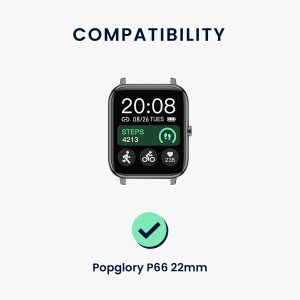 Set 2 Curele Kwmobile pentru Popglory P66, Negru/Albastru, Silicon, KWM000024SZ001C - Img 5