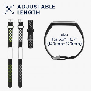 Set 2 curele kwmobile pentru Xiaomi Mi Smart Band 6/Mi Band 6/Band 5, Silicon, Gri/Verde, 59792.02 - Img 6