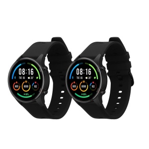 Set 2 Curele Kwmobile pentru Xiaomi Mi Watch Color Sport/S1 Active, Negru, Silicon, KWM000016JX005C - Img 1