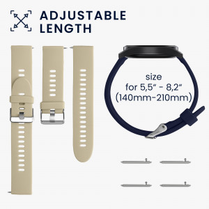 Set 2 Curele Kwmobile pentru Xiaomi Mi Watch/Mi Watch Color Sport, Bej/Albastru, Silicon, 58466.06 - Img 7