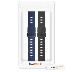 Set 2 curele pentru Honor Watch GS Pro, Silicon, Negru / Albastru, 53585.01 - Img 7
