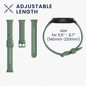 Set 2 Curele pentru Xiaomi Mi Band 7 Pro, Kwmobile, Negru/Verde, Silicon, 59602.02 - Img 7