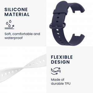Set 2 curele pentru Xiaomi Mi Watch Lite/Redmi Watch, Kwmobile, Albastru/Alb, Silicon, 54778.07 - Img 4