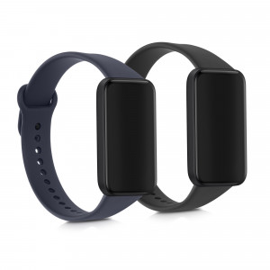 Set 2 Curele pentru Xiaomi Redmi Smart Band Pro, Kwmobile, Negru/Albastru, Silicon, 57425.01 - Img 2