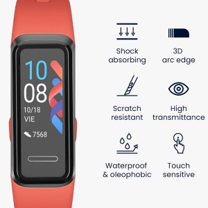 Set 2 Folii de protectie Kwmobile pentru Huawei Band 4, Transparent/Negru, Polimer, KWM000024VP001C - Img 3