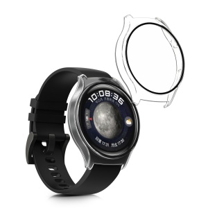 Set 2 Huse Kwmobile cu sticla securizata pentru Huawei Watch 4, Transparent, Plastic, 61909.02 - Img 2