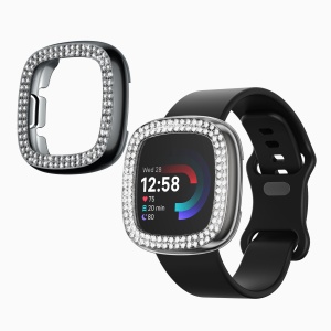 Set 2 Huse Kwmobile pentru Fitbit Versa 4/Sense 2, Transparent/Negru, Plastic, KWM000024ZJ001C - Img 2