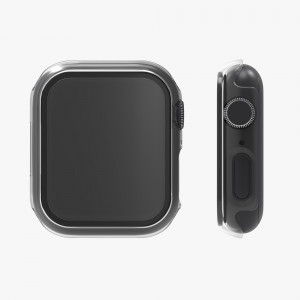 Set 2 Huse pentru Apple Watch 7 (41mm), kwmobile, Sticla securizata, Negru / Transparent, 56540.01 - Img 7