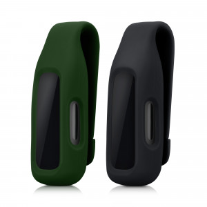 Set 2 Huse pentru Fitbit Inspire 2/Ace 3, Kwmobile, Negru/Verde, Silicon, 54017.05 - Img 2