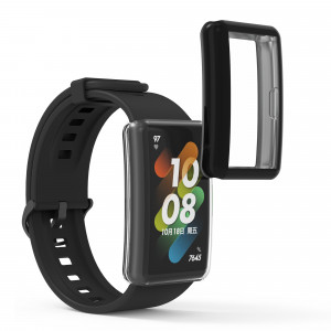 Set 2 Huse pentru Huawei Band 7/Band 6/Honor Band 6, Kwmobile, Negru/Transparent, Silicon, 58915.01 - Img 2