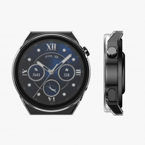 Set 2 huse pentru Huawei Watch GT 3 Pro (46mm), Kwmobile, Negru/Transparent, Plastic, 58882.01 - Img 7