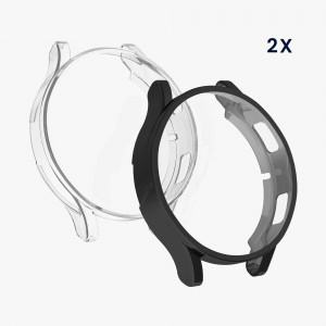 Set 2 huse pentru Samsung Galaxy Watch 4 (40mm), Kwmobile, Negru/Transparent, Silicon, 56188.02 - Img 6