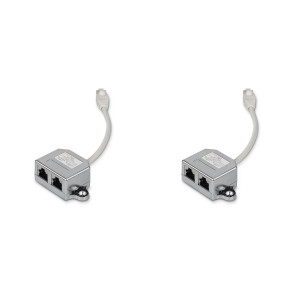 Set 2 Splittere cablu retea RJ45 mama la 2 porturi mama Cat5/Cat6, Kwmobile, Argintiu, Metal, 40677 - Img 8