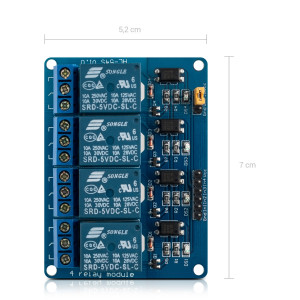 Set 3 Module releu cu 4 canale 5V pentru Arduino Raspberry Pi, Kwmobile, Multicolor, Componente electronice, 38814 - Img 3
