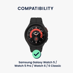 Set 4 Adaptori prindere curea de 20 mm Kwmobile pentru Samsung Galaxy Watch 5/Galaxy Watch 5 Pro/Galaxy Watch 4, Argintiu/Negru, Otel, KWM0000255D001C - Img 7