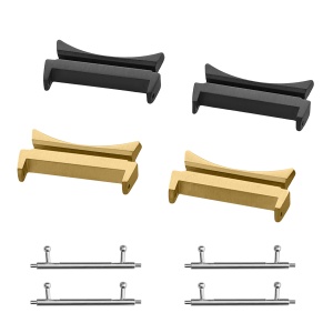 Set 4 Adaptori prindere curea de 20 mm Kwmobile pentru Samsung Galaxy Watch 5/Galaxy Watch 5 Pro/Galaxy Watch 4, Negru/Auriu, Otel, KWM0000207H002C - Img 2