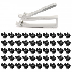 Set 50 Suruburi, piulite si saibe M6 cu instrument pentru extractie, Kwmobile, Negru, Metal, 51862.01.50 - Img 1