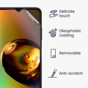 Set 6 Folii de protectie pentru Samsung Galaxy A22 5G, kwmobile, Fata, Transparenta, 57105.1 - Img 3