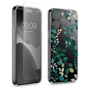 Set Husa si Folie de protectie Kwmobile pentru Apple iPhone 15 Pro Max, Multicolor, Silicon/Sticla securizata, KWM000022TG002C - Img 1
