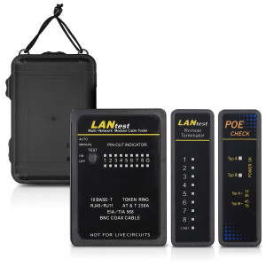 Tester cablu de retea cu PoE - LAN si 2 moduri de scanare, Kwmobile,/Negru, Plastic, 44494.03 - Img 2