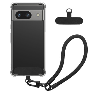 Husa Kwmobile cu jnur detasabil pentru Google Pixel 8a, Transparent/Negru, Silicon, KWM000020PE001C - Img 1