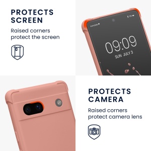 Husa Kwmobile cu jnur pentru Google Pixel 7a, Roz, Silicon, KWM000019YH009C - Img 4