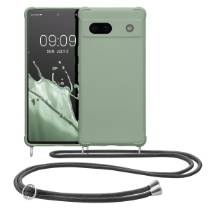 Husa Kwmobile cu jnur pentru Google Pixel 7a, Verde deschis, Silicon, 61600.172 - Img 2